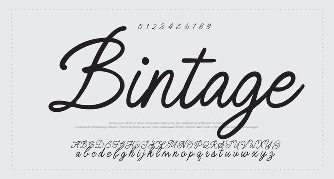 signature Font Calligraphy Logotype Script Brush Font Type Font lettering handwritten