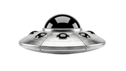 UFO Flying Saucer Isolated on White Background