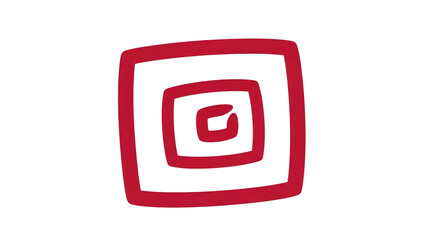 Abstract Red Concentric Square Spiral Design On Black