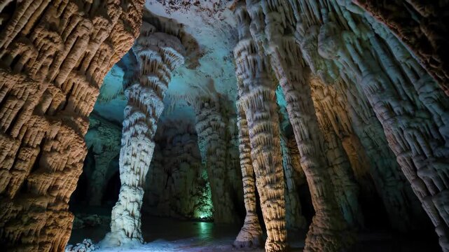 Cave stalactite landscape