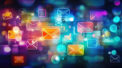 A creative, abstract image of different communication symbols (envelopes, chat bubbles, phones) blending into each other.