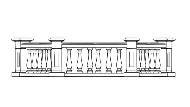 2D Concrete Balustrade Design Drawing