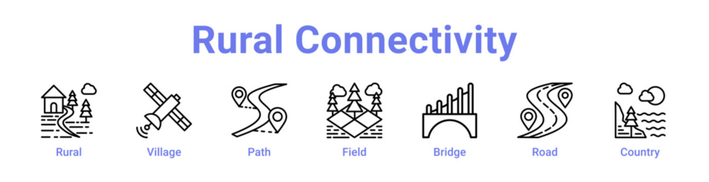 -Rural Connectivity Icon Banner and Collection