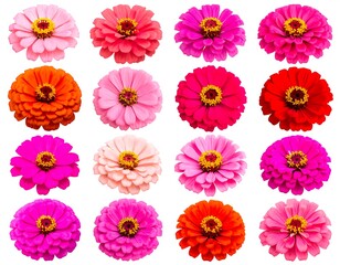 Colorful zinnia flowers