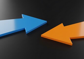 光と影の対比 3D矢印