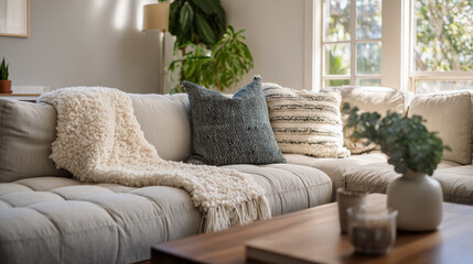 A blurred figure moves through a warm living room, reflecting time pressure and mental load within everyday domestic life.