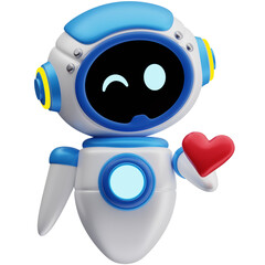 3D Robot Giving Heart Illustration