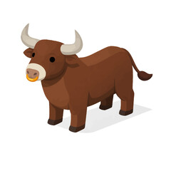 Buey en estilo isom&eacute;trico