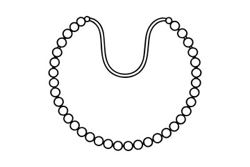 Fototapeta premium Minimalist Line Art Tasbih Prayer Beads Islamic Worship Symbol for Spiritual and Religious Concept