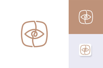 eye icon logo design illustration vector template