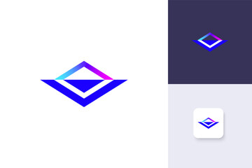 abstract technology icon logo design inspiration vector template