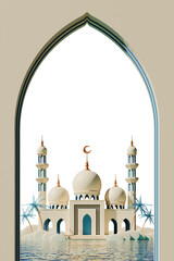 Ramadan Mosque 3D Render Illustration