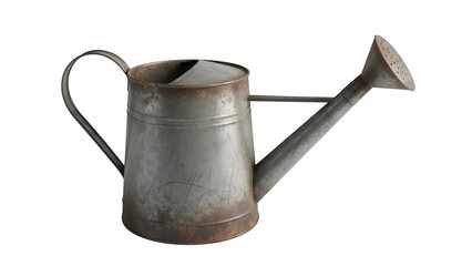 Rustic metal watering, isolated on white or transparent background. PNG