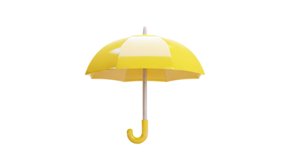 Yellow Umbrella Isolated on White Background