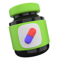 Supplement Bottle 3D Illustration