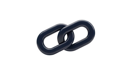 3D Render of Interlocking Dark Blue Chain Links