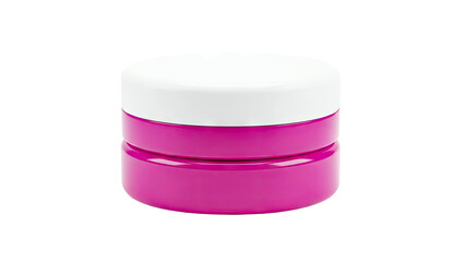 Pink Cosmetic Jar Isolated on White Background