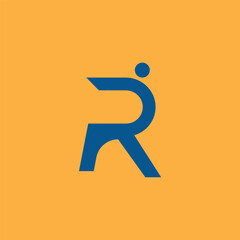 R running people logo design sporty