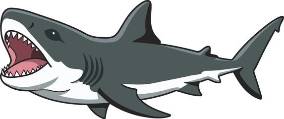 Basking Shark - Animal Character Illustration Isolated on Transparent Background