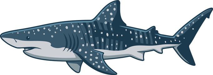 Whale Shark Swimming - Animal Character Illustration Isolated on Transparent Background