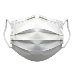 [Generative AI] 흰색 일회용 의료용 마스크 정면 클로즈업