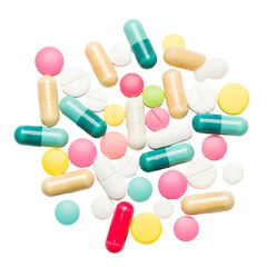 [Generative AI] 다양한 색상의 알약과 캡슐 의약품