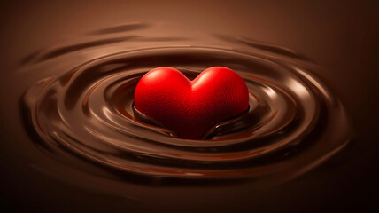 チョコにうもれた赤いハート