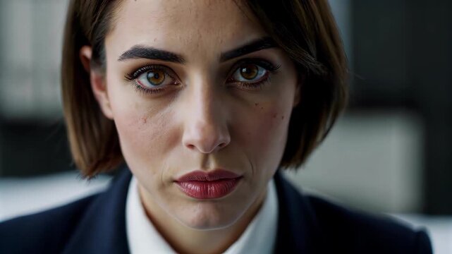 Businesswoman's face close-up