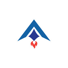 astro rocket pyramid logo design 