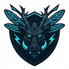 Boar Dragonfly Volt Esports Mascot Logo Vector