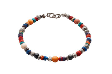 Vibrant handmade beaded necklace artisan market jewelry display bright studio close-up cultural craftsmanship