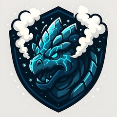 Dragonturtle Glacier Forge Esports Mascot Logo Vector