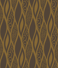 Japanese Swirl Line Motif Vector Seamless Pattern
