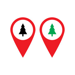 Christmas Location Icon &ndash; Holiday Map Pin Festive Symbol