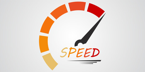 Speed, vector logo racing event, with the main elements of the modification speedometer