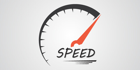 Speed, vector logo racing event, with the main elements of the modification speedometer