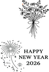 abstract floral background & Happy new year 2026