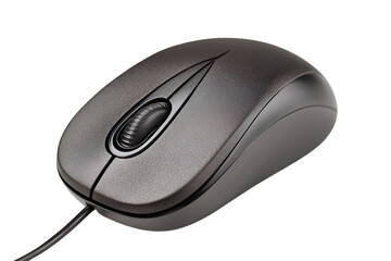 Computer mouse close-up office setting product photography minimalist style top-down view technology concept