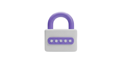 3D Lock Icon with Asterisks - Security and Privacy Concept