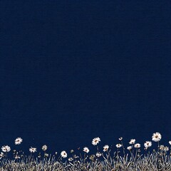 Beautiful vector floral abstract seamless pattern in cyanotype style with silhouette of flowers. Abstract handmade print design. Stock illustration.