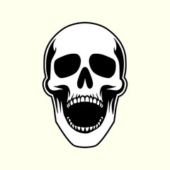 Fototapeta premium Gaping Skull Flat Design Illustration