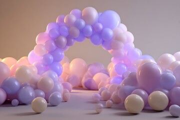 a glowing balloon arch