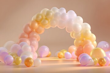 a glowing balloon arch