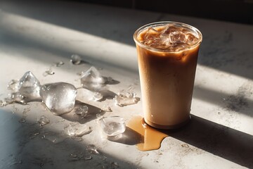 glass of cola with ice