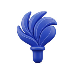 Blue abstract floral design isolated on transparent background