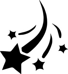 Shooting Star Silhouette with Magic Trails Vector Illustration