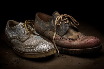 old dirty shoes