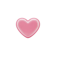 Pink heart emoji isolated on transparent background