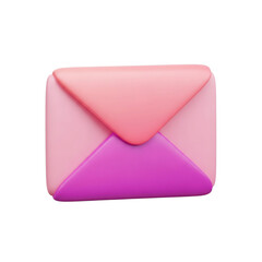 Pink and purple envelope isolated on transparent background