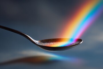 spoon scooping up a glowing rays